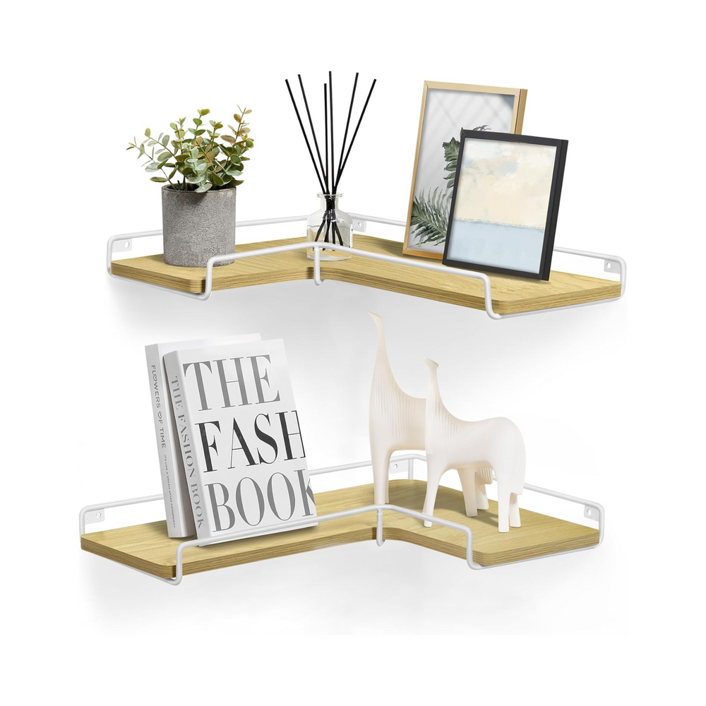 Set of 2 L-Shaped Corner Wall Shelves - Karrari