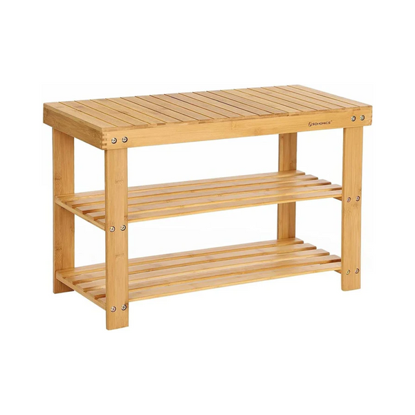 3-Tier Shoe Organizer Bench – Bamboo - Karrari