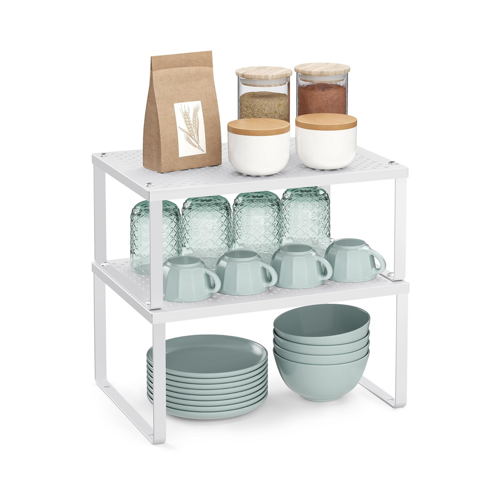 Set of 2 Stackable Spice Racks – Metal - Karrari