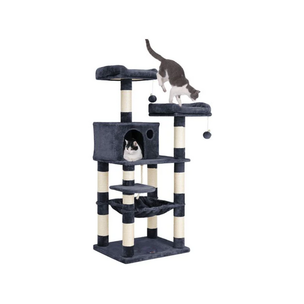 56.3-Inch Cat Tree Tower - Scratching Posts & Hammock - Karrari