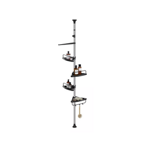Adjustable Corner Shower Rack - Shelves & Hooks - Karrari