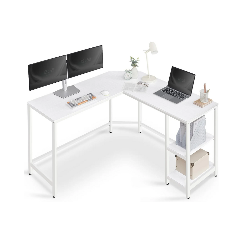 L-Shaped Computer Desk with 2 Storage Shelves - Karrari