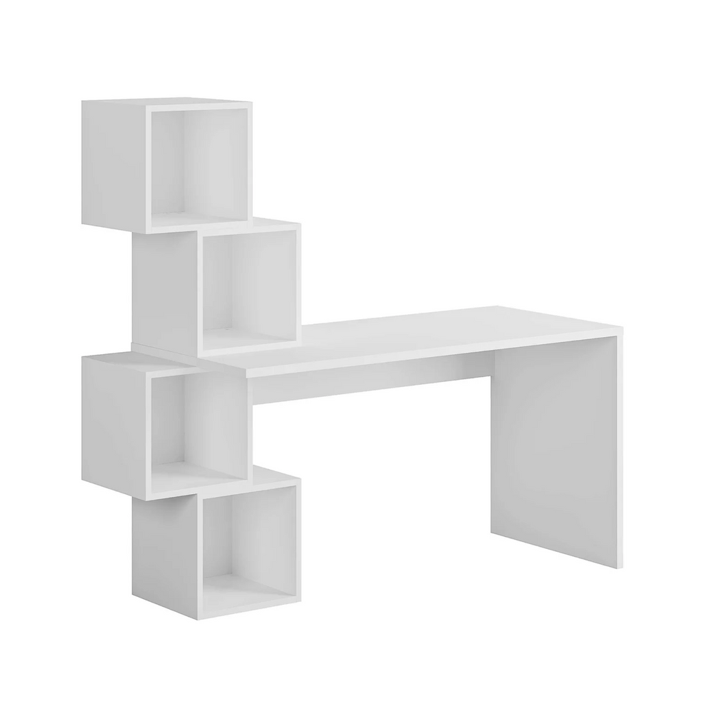 Stylish Desk with Bookshelf Storage - Karrari