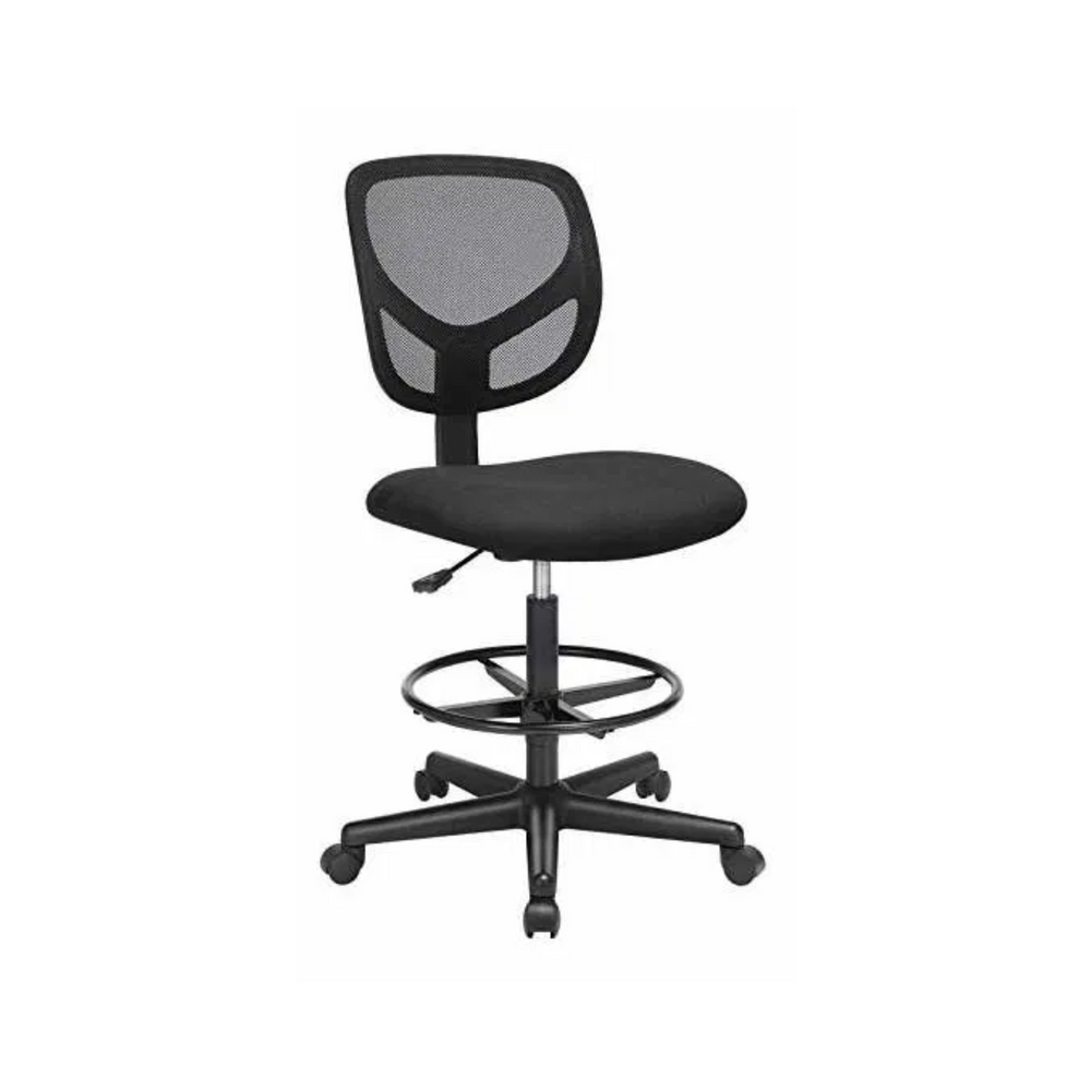 Mesh Drafting Stool Chair Adjustable Height & Footrest - Karrari
