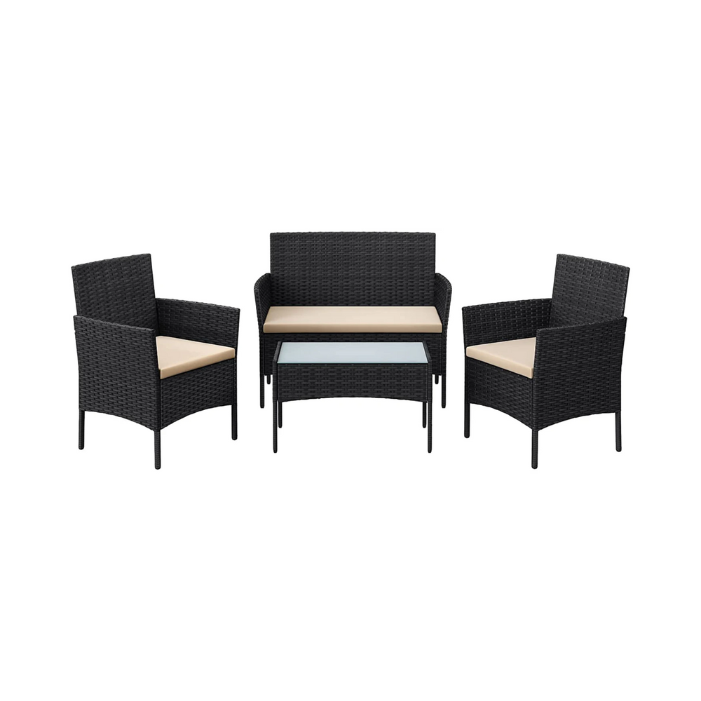 Outdoor Patio Furniture Set – Polyrattan Chairs & Table - Karrari