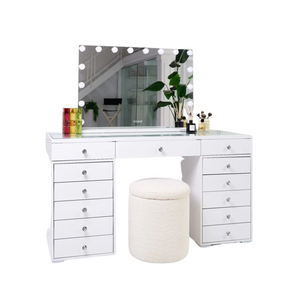 Vanity Table - LED Mirror, Bluetooth Speakers & Storage Drawers - Karrari