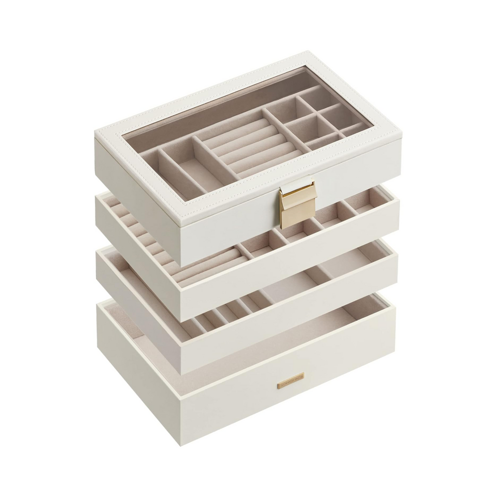 4-Tier Stackable Jewellery Box with Glass Lid - Karrari