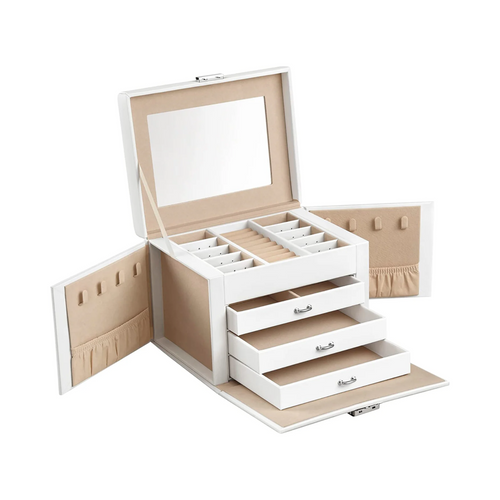 4-Level Jewellery Box with Mirror, Lock & 3 Drawers - Karrari