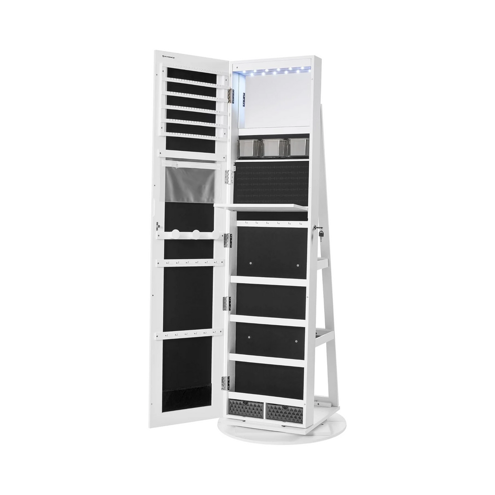 360° Rotating LED Mirror Jewellery Cabinet - Karrari