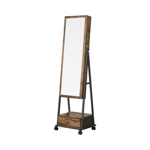 Lockable Jewellery Cabinet - Full-Length Mirror & Drawer - Karrari