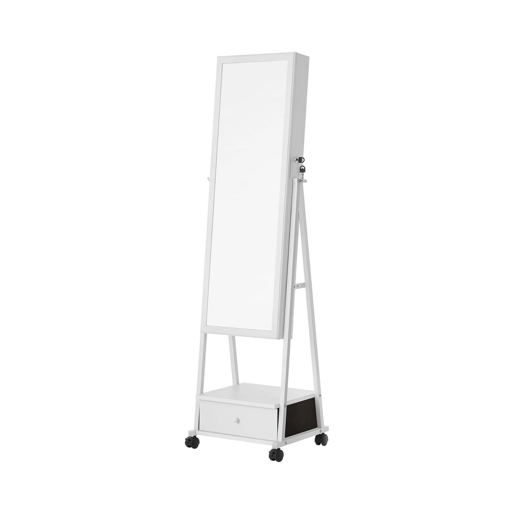 Lockable Jewellery Cabinet - Full-Length Mirror & Drawer - Karrari
