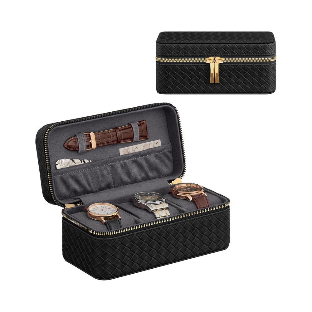 Travel Watch Box for 3 Watches – PU Leather - Karrari