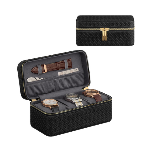 Travel Watch Box for 3 Watches – PU Leather - Karrari