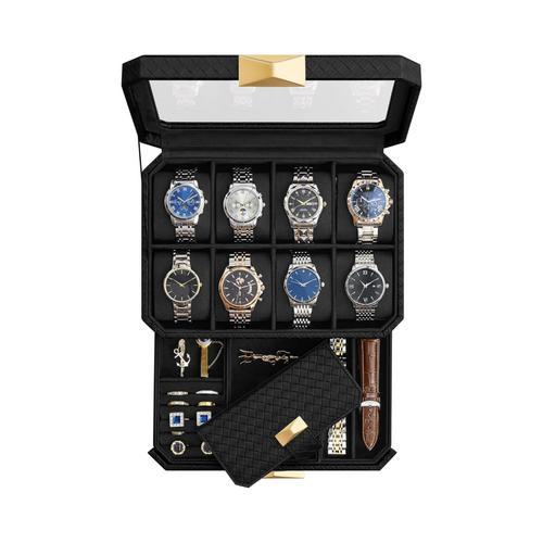 8-Slot Watch Case with Travel Pouch – PU Leather - Karrari