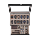 12-Slot 2-Tier Wooden Watch Box - Glass Lid - Karrari