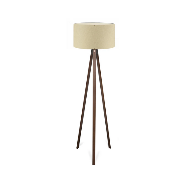 Wooden Tripod Floor Lamp - Beige Shade (140cm) - Karrari