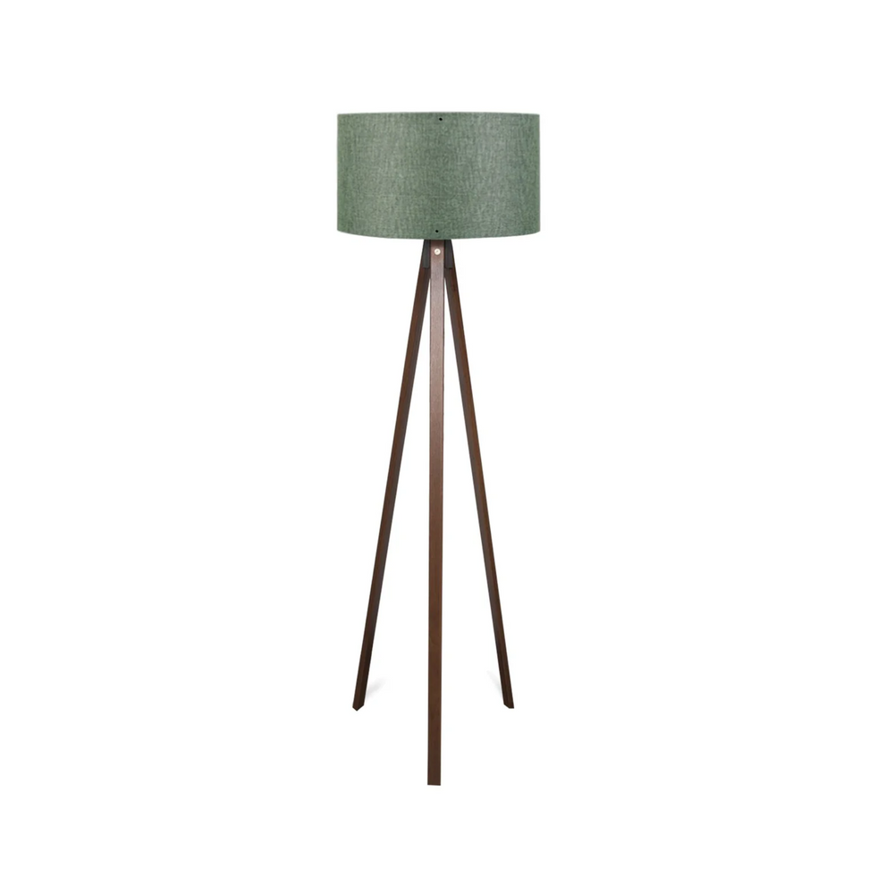 Tripod Floor Lamp - Green Fabric Shade (140cm) - Karrari