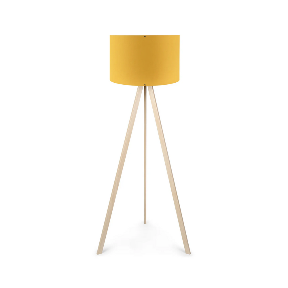 Tripod Floor Lamp - Yellow Fabric Shade (140cm) - Karrari