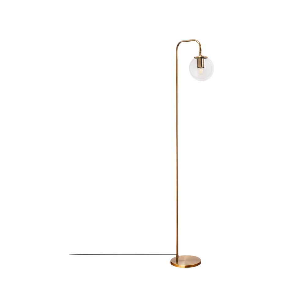 Vintage Metal Floor Lamp with Glass Globe - Karrari
