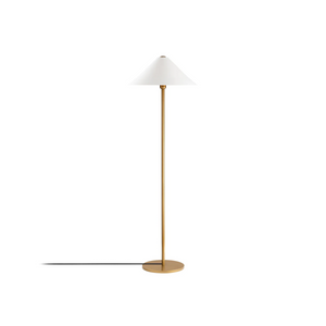 Gold Floor Lamp with White Metal Shade (150cm) - Karrari