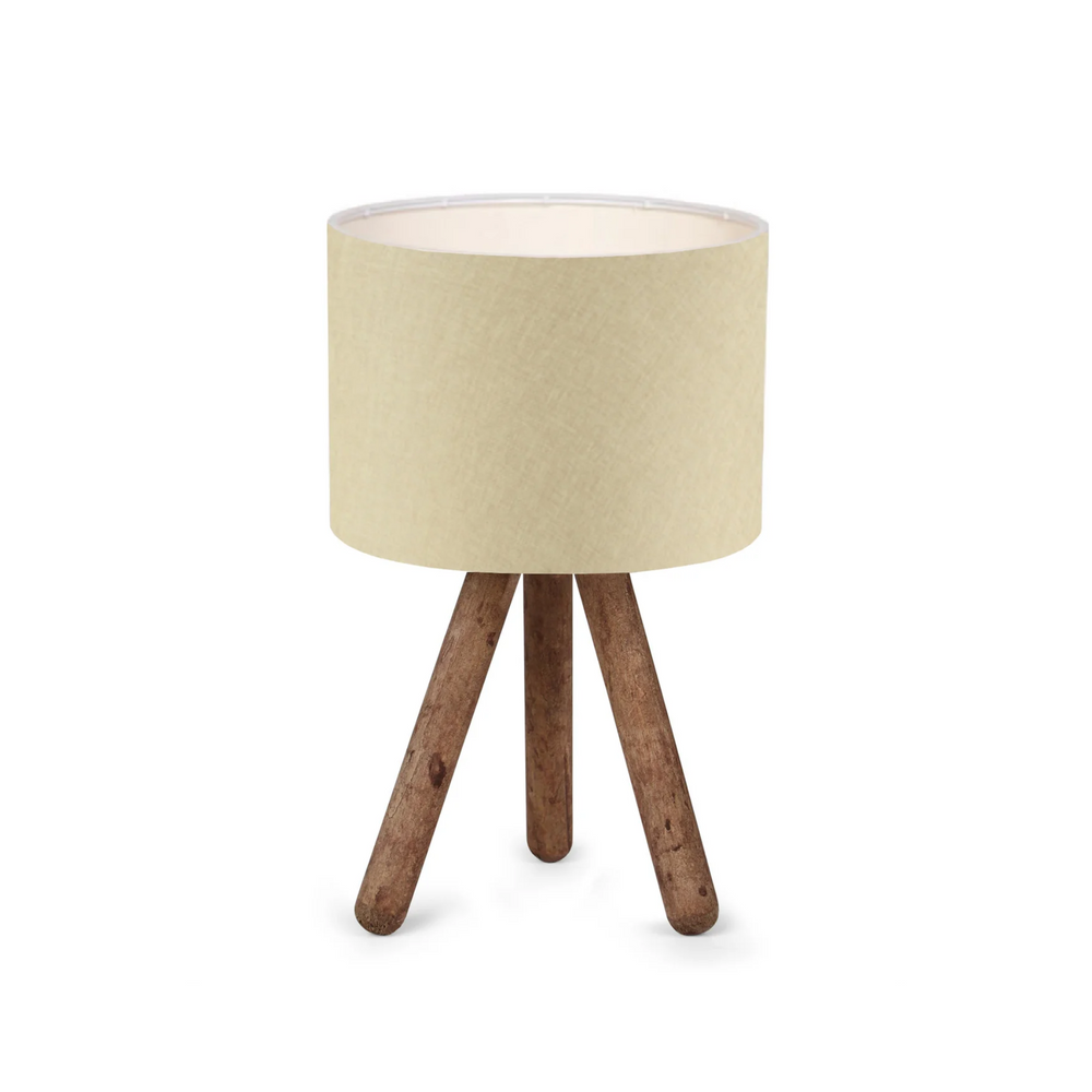 Rustic Tripod Lamp with Fabric Shade - Karrari