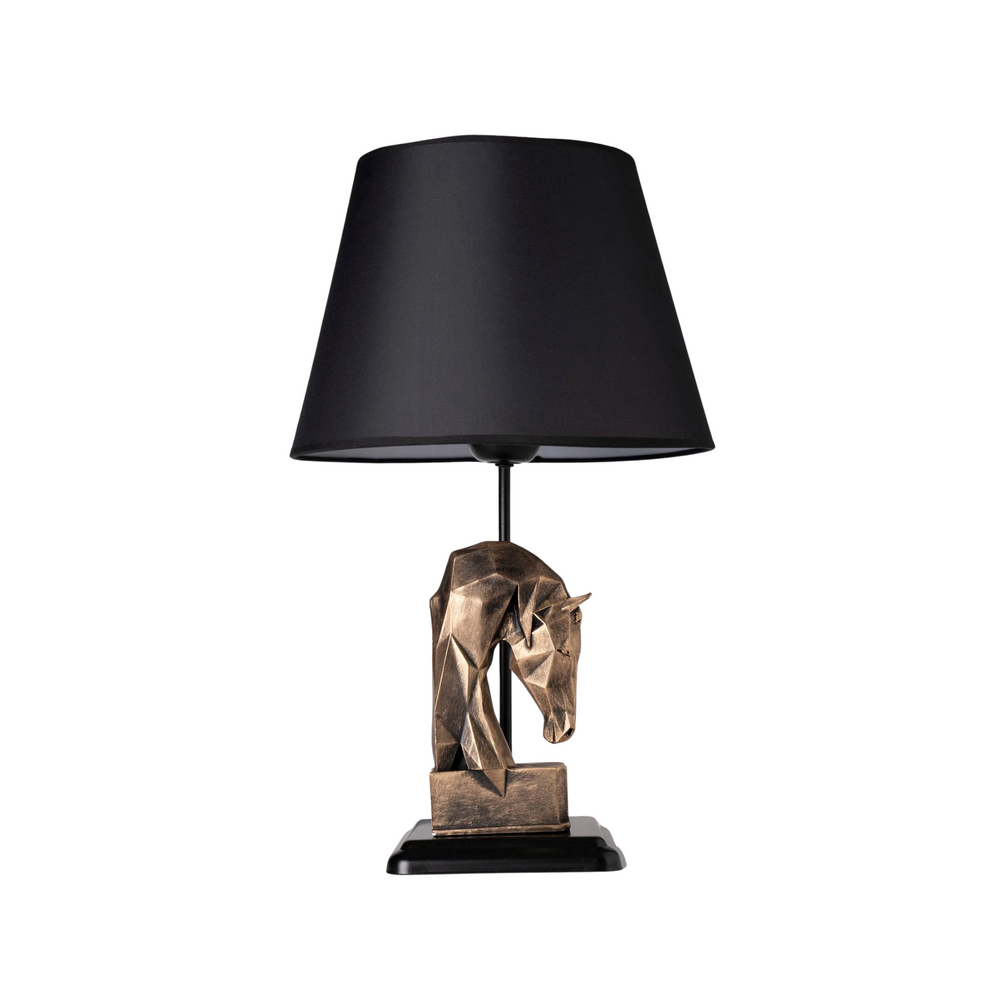 Geometric Horse Head Table Lamp - Antique Gold - Karrari