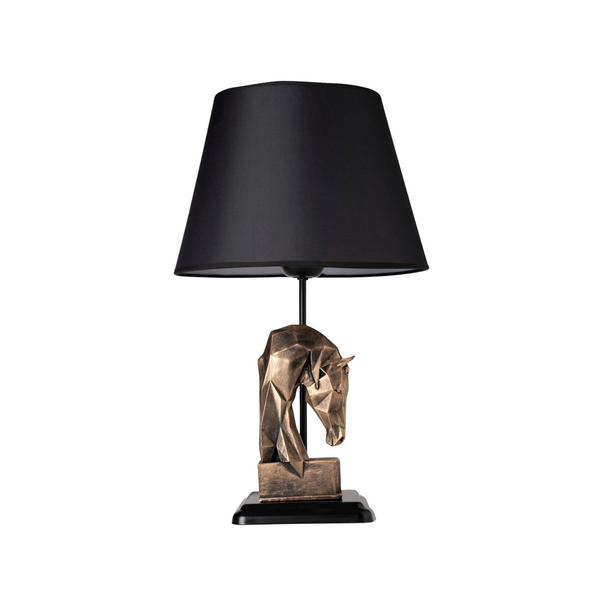 Geometric Horse Head Table Lamp - Antique Gold - Karrari