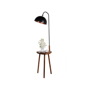 Storage Shelf Floor Lamp - Black & Copper (130cm) - Karrari
