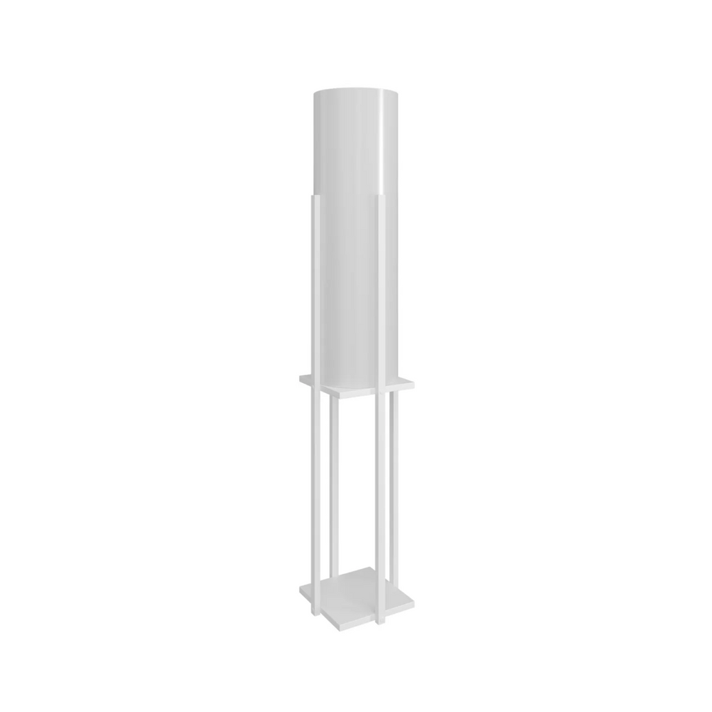 Tall White Floor Lamp with Shelf (160cm) - Karrari