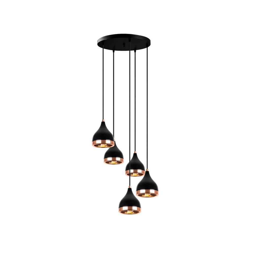 Cluster Pendant Light with 5 Shades – Adjustable - Karrari
