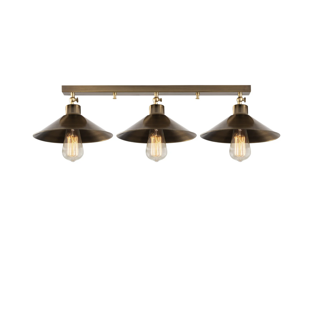 Antique Adjustable Brass 3-Light Ceiling Bar - Karrari