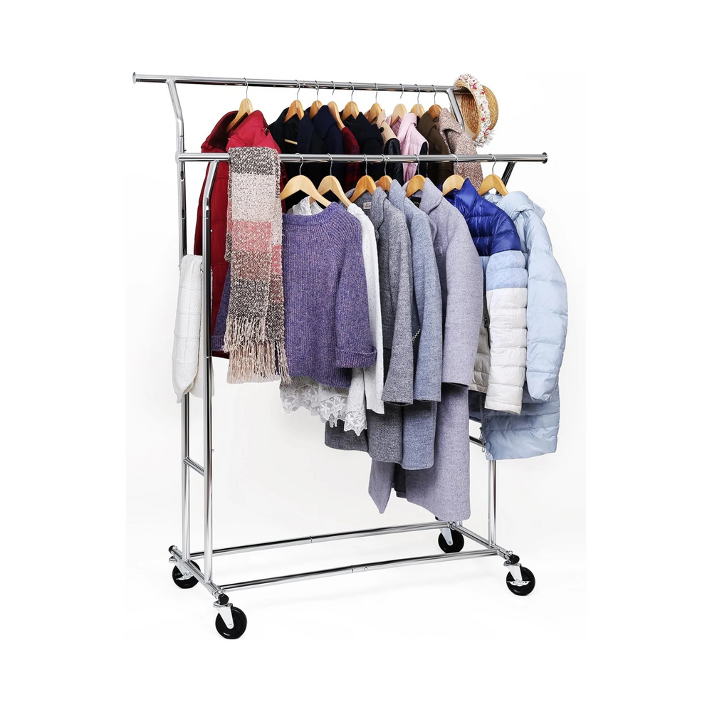 Heavy-Duty Metal Coat Rack Stand on Wheels - Karrari