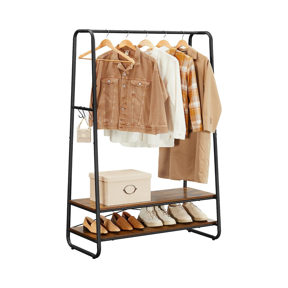 Clothes Rack with 2 Shelves & 6 Hooks - Karrari