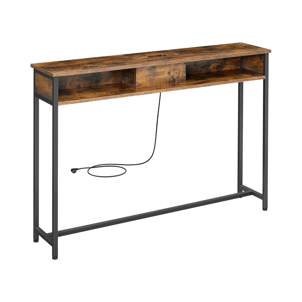 Narrow Console Table - Sockets & 2 Compartments - Karrari