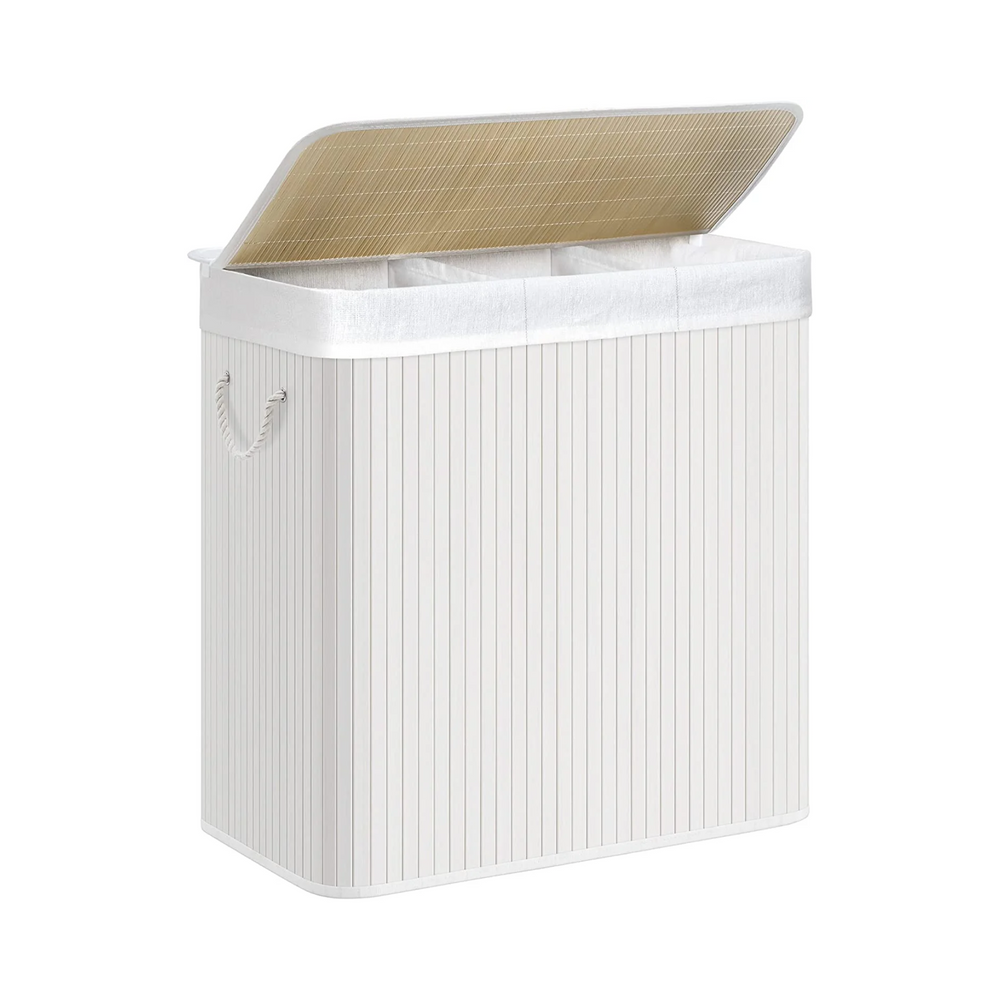 150L 3-Section Foldable Laundry Hamper - Lid & Handles - Karrari