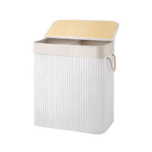 Bamboo Laundry Hamper - Removable Bag & Lid - Karrari