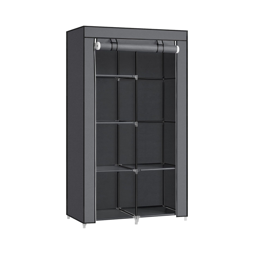 Fabric Wardrobe with 6 Shelves & 1 Hanging Rail - Karrari