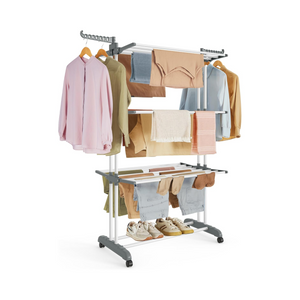 Large 4-Tier Foldable Clothes Airer – Stainless Steel - Karrari