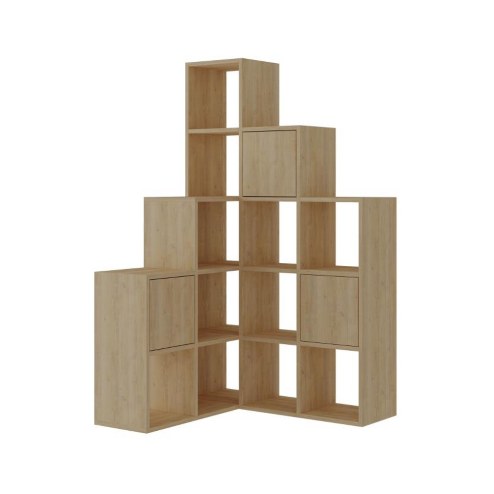 PALEO Corner Bookcase - Space-Saving Storage Shelf - Karrari