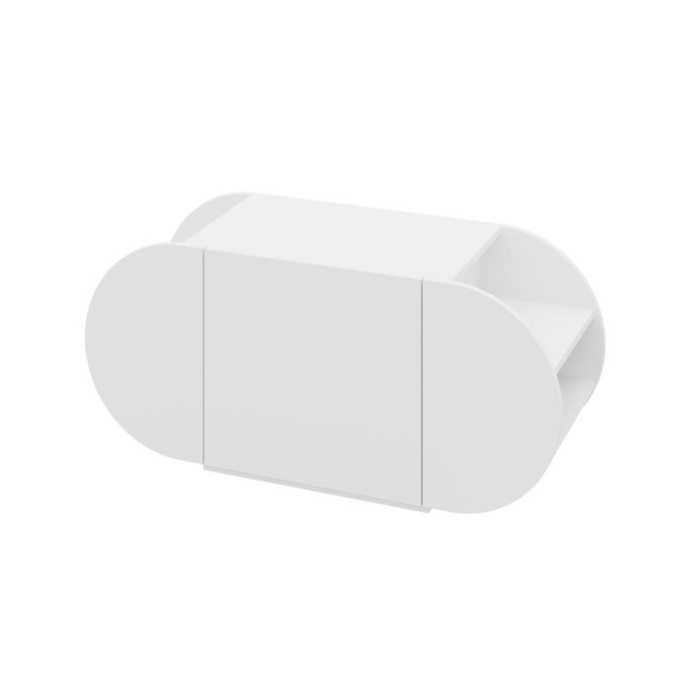 POZY Oval Shoebench with Storage – White - Karrari