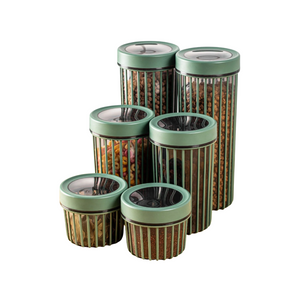 6-Piece Airtight Green Storage Jar Set - Karrari
