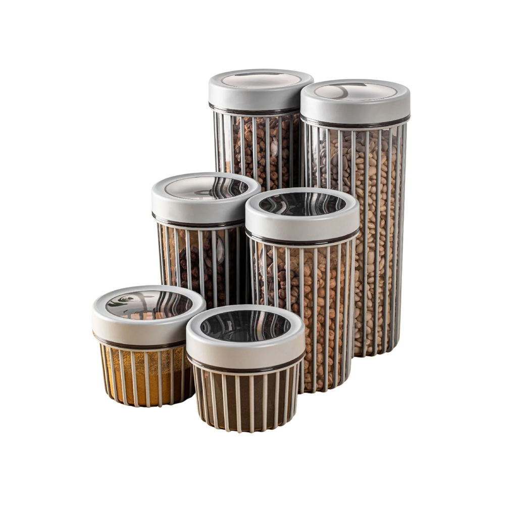 6-Piece Vertical Stripe Airtight Jar Set - Karrari