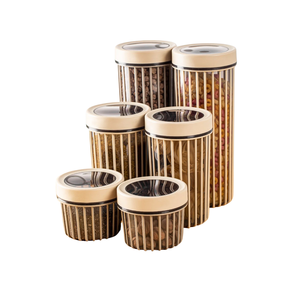 6-Piece Beige Airtight Storage Container Set - Karrari