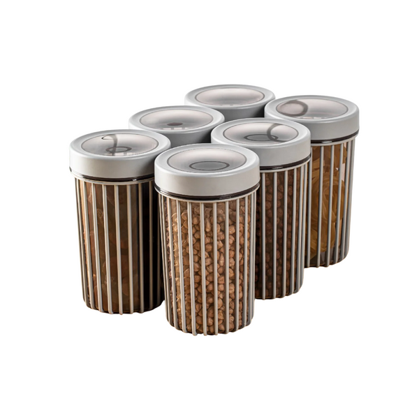 6-Piece Vertical Stripe Airtight Storage Jar Set - Karrari