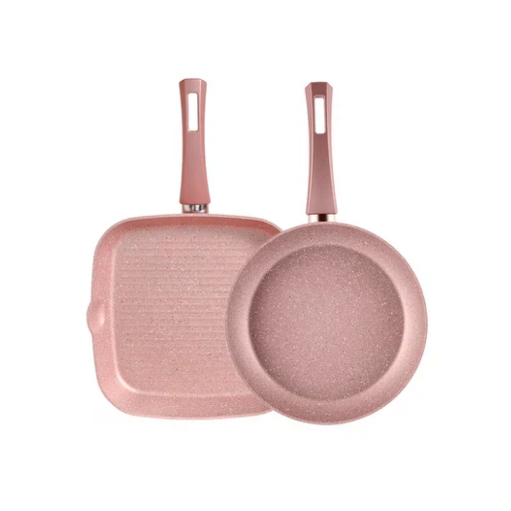 Karaca Biogranit Rose Gold with Induction Pan Set – 2 Piece - Karrari