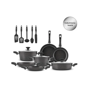 Karaca Biogranit Blackgold Induction Pot Set – 15 Piece - Karrari
