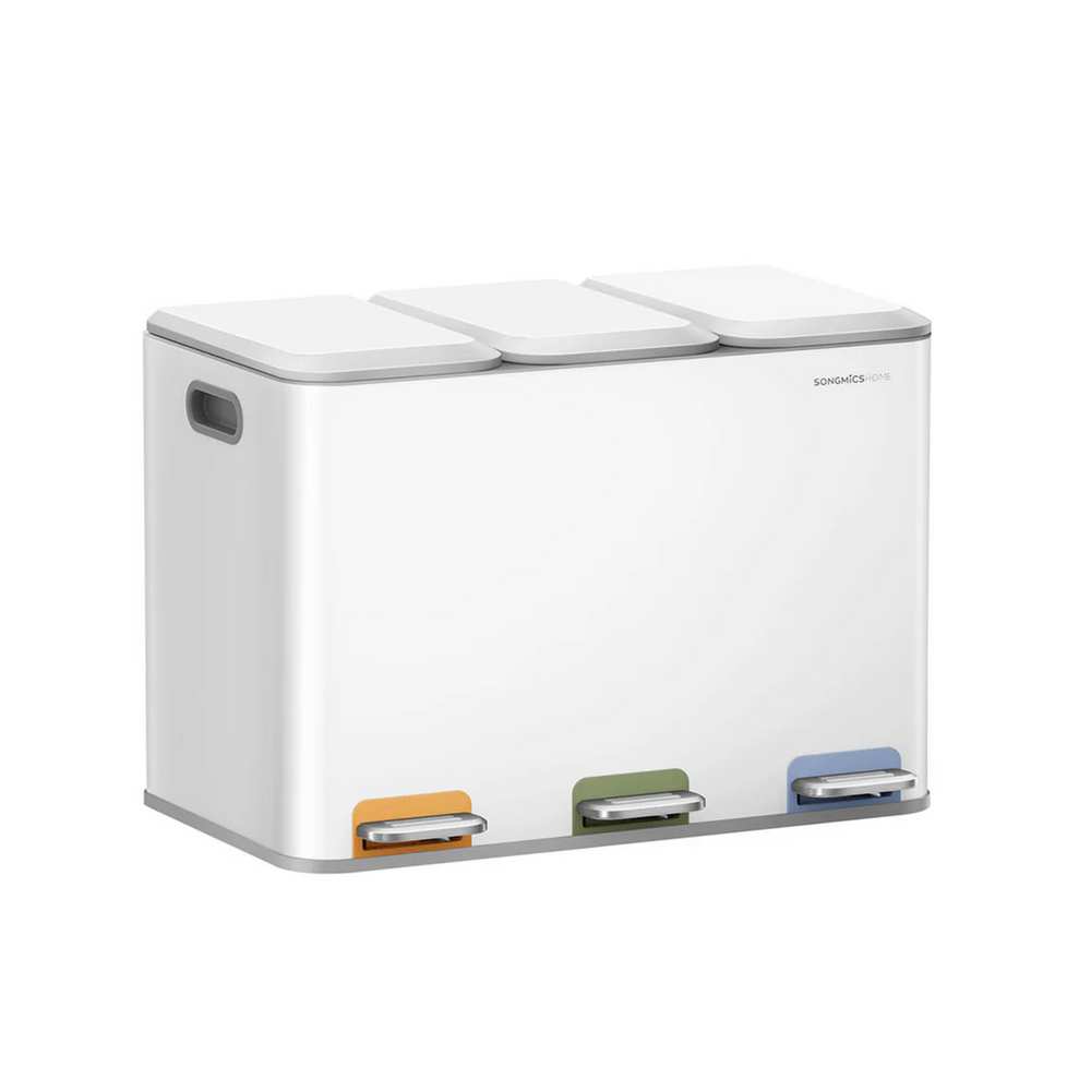 3-in-1 Pedal Recycling Bin (3×15L Compartments) - Karrari