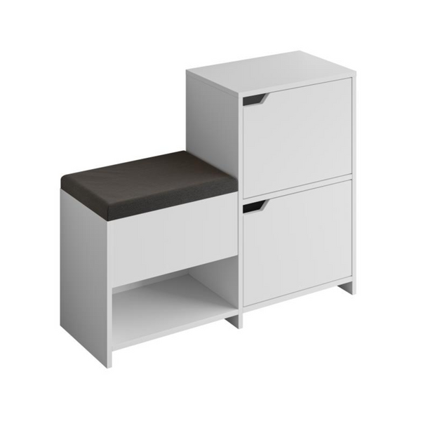 White Shoe Storage Bench & Cabinet - Karrari
