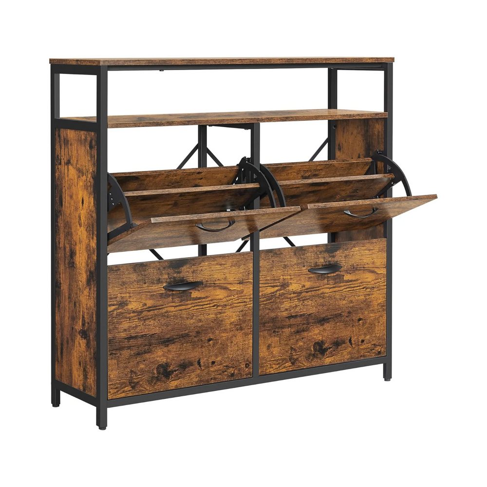 Hallway Shoe Cabinet with 4 Doors (Narrow Storage) - Karrari