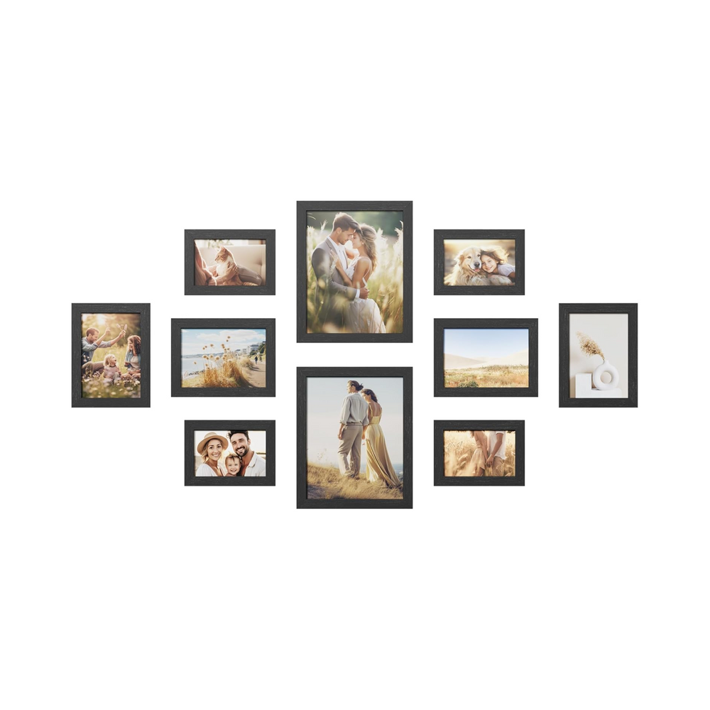 Set of 10 Collage Picture Frames (Wall or Tabletop) - Karrari